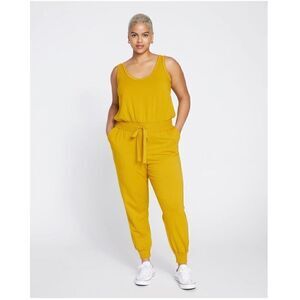 Universal Standard Women’s *Altered Superfine French Terry Jumpsuit in Mustard Y
